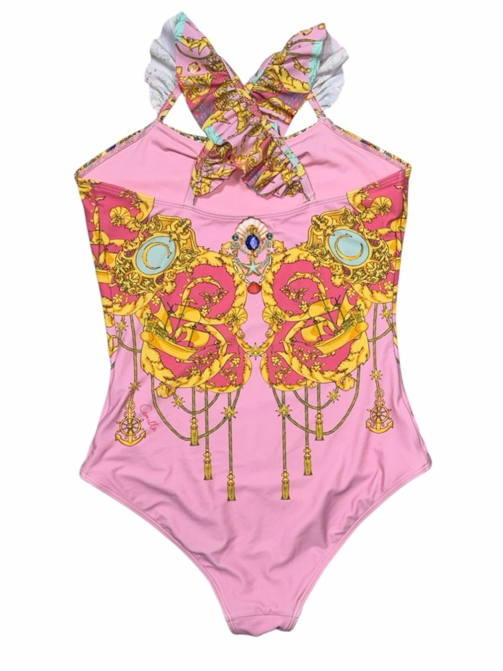 Milla by Camilla Kids Pink Mermaid Motel One Piece With Frill Strap - Picture 3 of 12